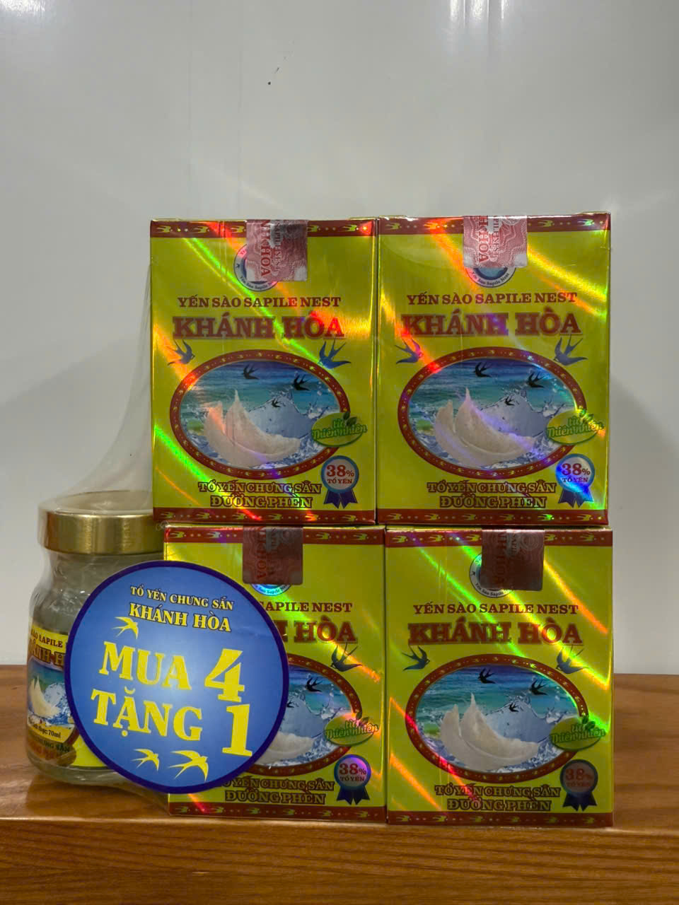 Tổ yến Đường phèn 38% (Lọ rời 4+1)